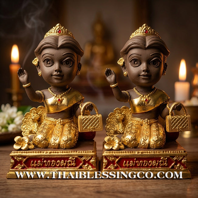 ✨🔥 Sacred "Mae Thong Mani" (The Goddess of Golden Wealth) – Gold-Leaf Samrit Bronze Altar Edition: Kruba Tao, Wat Ubosot Ban Lao (2025) – The Divine Engine for Golden Abundance, Hypnotic Charisma, and Unstoppable Life Elevation!