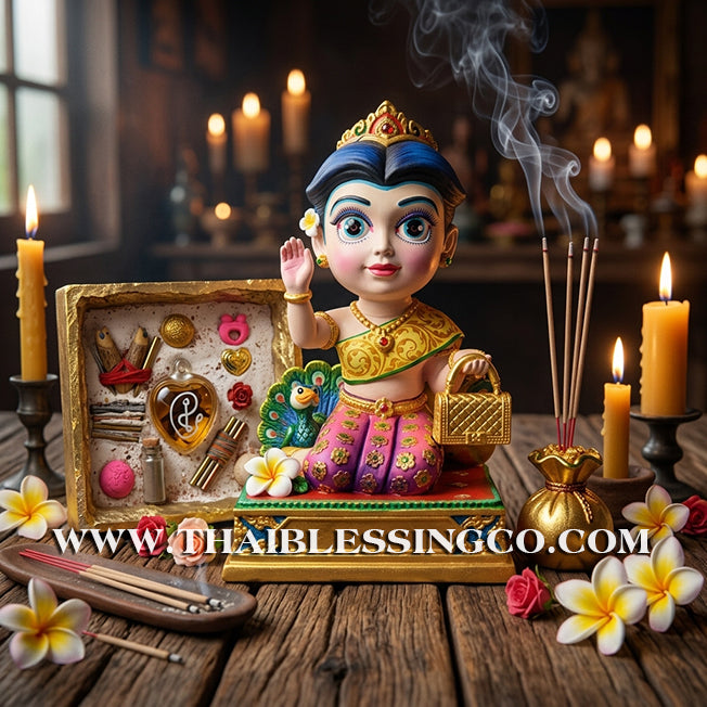 👸 Sacred "Mae Thong Mani" (The Goddess of Golden Wealth) – Painted Samrit Bronze Altar Edition: Kruba Tao, Wat Ubosot Ban Lao (2025) – The Divine Engine for Radiant Beauty, Infinite Wealth, and Unstoppable Life Elevation!