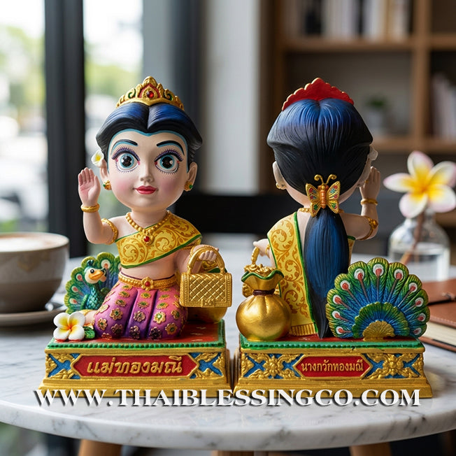👸 Sacred "Mae Thong Mani" (The Goddess of Golden Wealth) – Painted Samrit Bronze Altar Edition: Kruba Tao, Wat Ubosot Ban Lao (2025) – The Divine Engine for Radiant Beauty, Infinite Wealth, and Unstoppable Life Elevation!