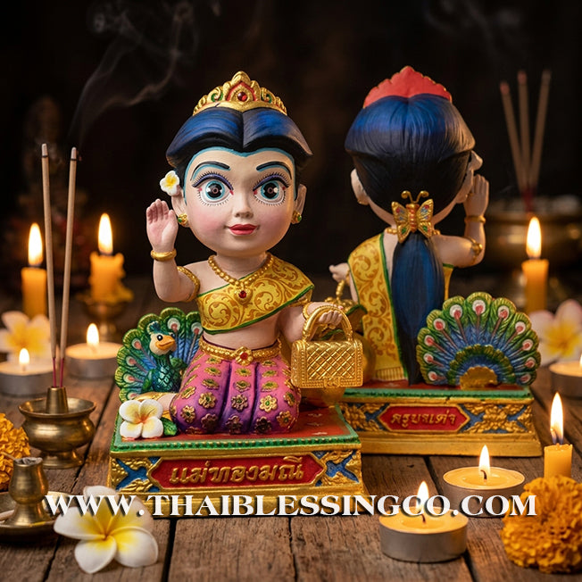 👸 Sacred "Mae Thong Mani" (The Goddess of Golden Wealth) – Painted Samrit Bronze Altar Edition: Kruba Tao, Wat Ubosot Ban Lao (2025) – The Divine Engine for Radiant Beauty, Infinite Wealth, and Unstoppable Life Elevation!