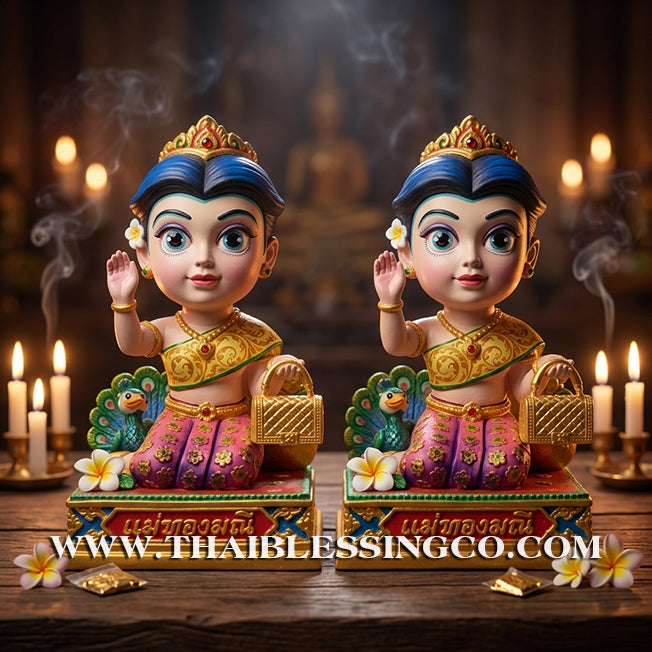 👸 Sacred "Mae Thong Mani" (The Goddess of Golden Wealth) – Painted Samrit Bronze Altar Edition: Kruba Tao, Wat Ubosot Ban Lao (2025) – The Divine Engine for Radiant Beauty, Infinite Wealth, and Unstoppable Life Elevation!