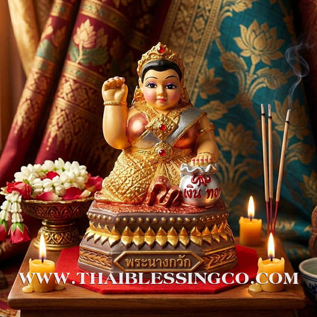✨🔥 Sacred "Nang Kwak Maha Larp" (The Great Wealth Goddess) – Sap Saen Lan Edition: Khru Ba Ariyachat, Wat Saeng Kaeo Phothiyan (Chiang Rai) – The Divine Engine for Global Trade, Infinite Fortune, and Unstoppable Life Elevation!
