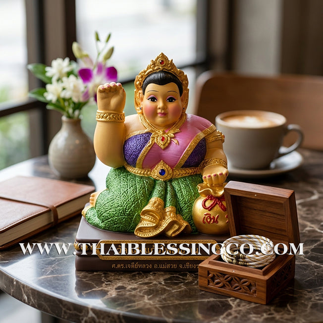 ✨🔥 Sacred "Nang Kwak Maha Larp" (The Great Wealth Goddess) – Sap Saen Lan Grand Altar Edition: Khru Ba Ariyachat, Wat Saeng Kaeo Phothiyan (Chiang Rai) – The Divine Engine for Imperial Fortune, Global Trade, and Unstoppable Life Elevation!