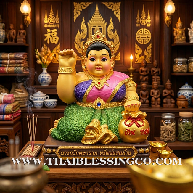✨🔥 Sacred "Nang Kwak Maha Larp" (The Great Wealth Goddess) – Sap Saen Lan Grand Altar Edition: Khru Ba Ariyachat, Wat Saeng Kaeo Phothiyan (Chiang Rai) – The Divine Engine for Imperial Fortune, Global Trade, and Unstoppable Life Elevation!