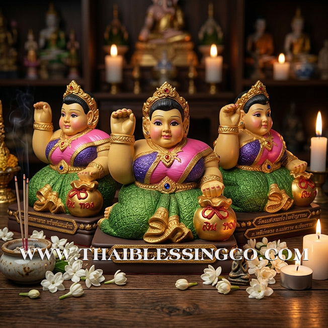 ✨🔥 Sacred "Nang Kwak Maha Larp" (The Great Wealth Goddess) – Sap Saen Lan Grand Altar Edition: Khru Ba Ariyachat, Wat Saeng Kaeo Phothiyan (Chiang Rai) – The Divine Engine for Imperial Fortune, Global Trade, and Unstoppable Life Elevation!