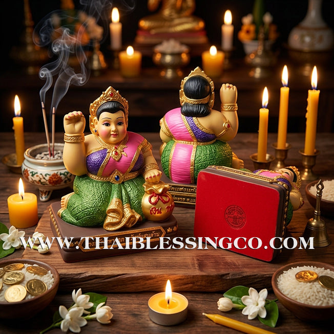 ✨🔥 Sacred "Nang Kwak Maha Larp" (The Great Wealth Goddess) – Sap Saen Lan Grand Altar Edition: Khru Ba Ariyachat, Wat Saeng Kaeo Phothiyan (Chiang Rai) – The Divine Engine for Imperial Fortune, Global Trade, and Unstoppable Life Elevation!