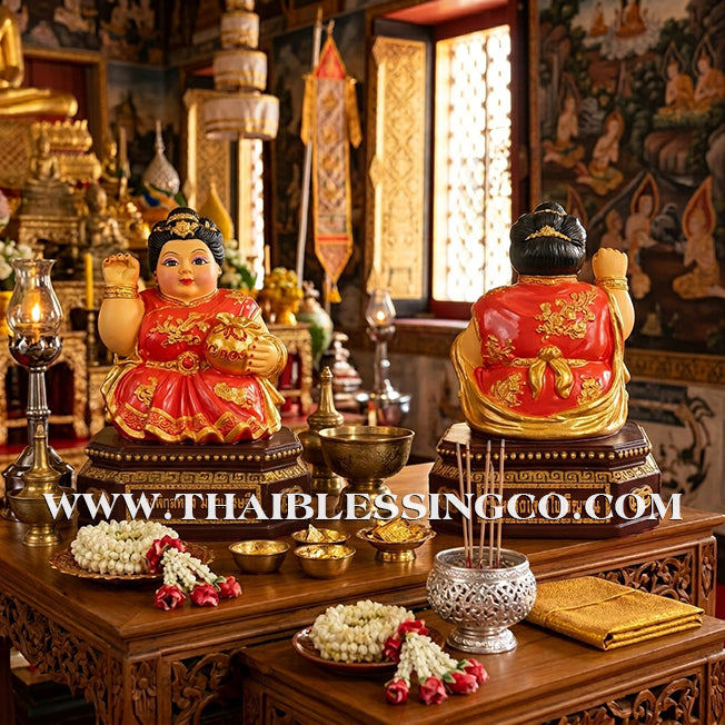 🦚 Sacred "Nang Kwak Maha Larp" (The Great Wealth Goddess) – Sap Sombun Altar Edition: Khru Ba Ariyachat, Wat Saeng Kaeo Phothiyan (Chiang Rai) – The Divine Engine for Total Abundance, Trade Mastery, and Unstoppable Life Elevation!