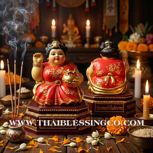 🦚 Sacred "Nang Kwak Maha Larp" (The Great Wealth Goddess) – Sap Sombun Altar Edition: Khru Ba Ariyachat, Wat Saeng Kaeo Phothiyan (Chiang Rai) – The Divine Engine for Total Abundance, Trade Mastery, and Unstoppable Life Elevation!