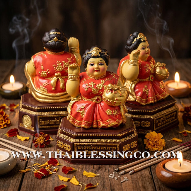 🦚 Sacred "Nang Kwak Maha Larp" (The Great Wealth Goddess) – Sap Sombun Altar Edition: Khru Ba Ariyachat, Wat Saeng Kaeo Phothiyan (Chiang Rai) – The Divine Engine for Total Abundance, Trade Mastery, and Unstoppable Life Elevation!