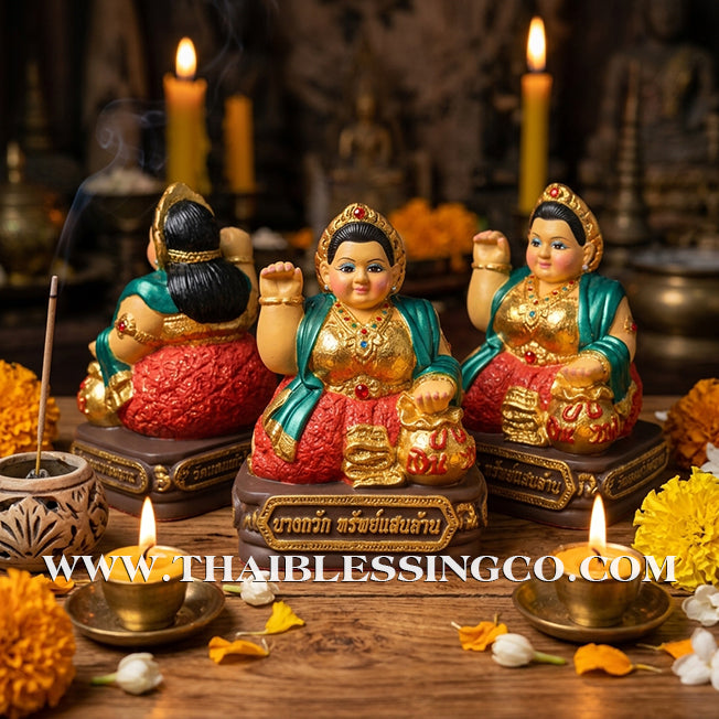 ✨🔥 Sacred "Nang Kwak Sap Saen Lan" (The Billionaire’s Wealth Lady) – Altar Edition: Khru Ba Ariyachat, Wat Saeng Kaeo Phothiyan (Chiang Rai) – The Divine Engine for Global Trade, Infinite Fortune, and Unstoppable Life Elevation!