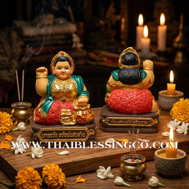 ✨🔥 Sacred "Nang Kwak Sap Saen Lan" (The Billionaire’s Wealth Lady) – Altar Edition: Khru Ba Ariyachat, Wat Saeng Kaeo Phothiyan (Chiang Rai) – The Divine Engine for Global Trade, Infinite Fortune, and Unstoppable Life Elevation!