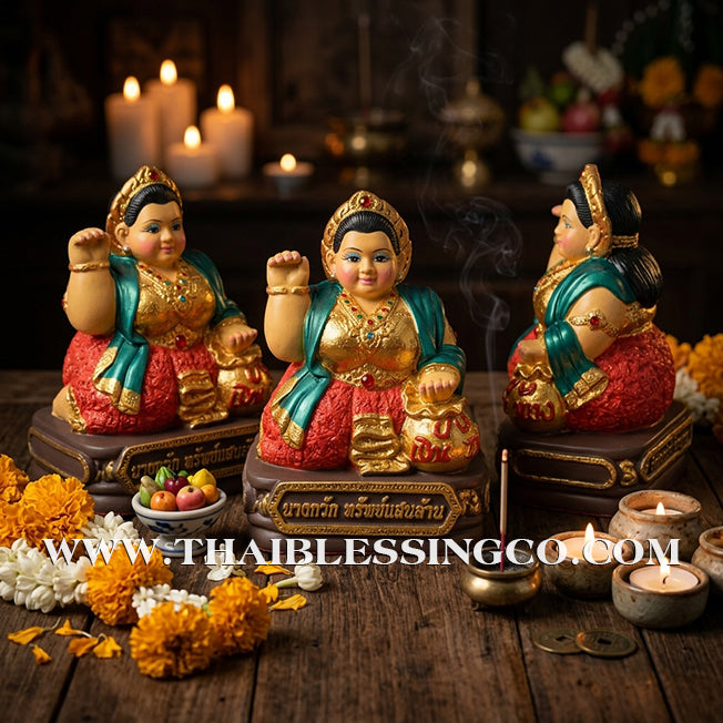 ✨🔥 Sacred "Nang Kwak Sap Saen Lan" (The Billionaire’s Wealth Lady) – Altar Edition: Khru Ba Ariyachat, Wat Saeng Kaeo Phothiyan (Chiang Rai) – The Divine Engine for Global Trade, Infinite Fortune, and Unstoppable Life Elevation!