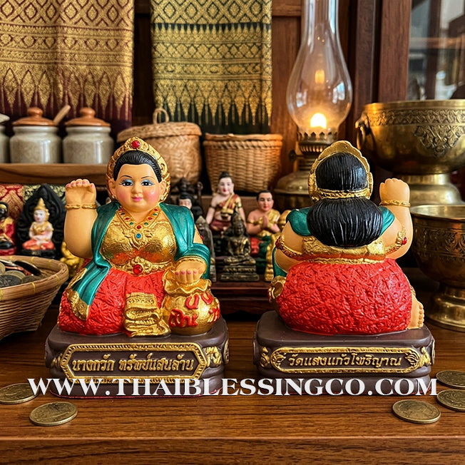 ✨🔥 Sacred "Nang Kwak Sap Saen Lan" (The Billionaire’s Wealth Lady) – Altar Edition: Khru Ba Ariyachat, Wat Saeng Kaeo Phothiyan (Chiang Rai) – The Divine Engine for Global Trade, Infinite Fortune, and Unstoppable Life Elevation!
