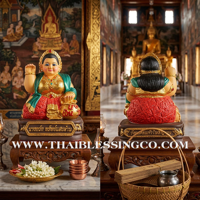 ✨🔥 Sacred "Nang Kwak Sap Saen Lan" (The Billionaire’s Wealth Lady) – Altar Edition: Khru Ba Ariyachat, Wat Saeng Kaeo Phothiyan (Chiang Rai) – The Divine Engine for Global Trade, Infinite Fortune, and Unstoppable Life Elevation!