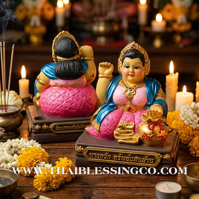 🦚 Sacred "Nang Kwak Sap Saen Lan" (The Billionaire’s Wealth Lady) – Grand Altar Edition: Khru Ba Ariyachat, Wat Saeng Kaeo Phothiyan (Chiang Rai) – The Divine Engine for Global Trade, Infinite Fortune, and Unstoppable Life Elevation!