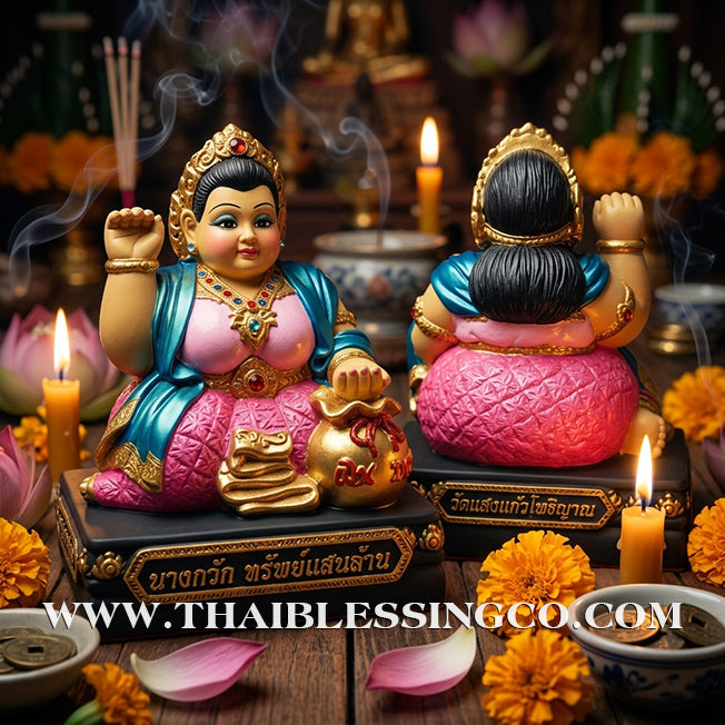 🦚 Sacred "Nang Kwak Sap Saen Lan" (The Billionaire’s Wealth Lady) – Grand Altar Edition: Khru Ba Ariyachat, Wat Saeng Kaeo Phothiyan (Chiang Rai) – The Divine Engine for Global Trade, Infinite Fortune, and Unstoppable Life Elevation!