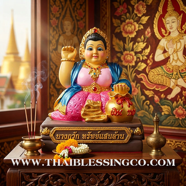 🦚 Sacred "Nang Kwak Sap Saen Lan" (The Billionaire’s Wealth Lady) – Grand Altar Edition: Khru Ba Ariyachat, Wat Saeng Kaeo Phothiyan (Chiang Rai) – The Divine Engine for Global Trade, Infinite Fortune, and Unstoppable Life Elevation!