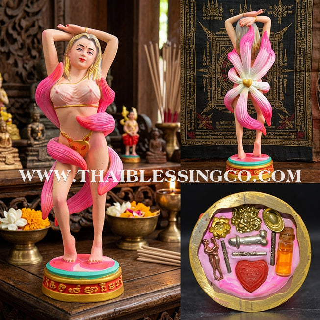 🦊 Sacred "Nang Phaya Nine-Tailed Fox" (Fox Queen) – Hand-Painted Bronze Altar Edition: Luang Pu Nen Kaew, Wat Udom Phraison (2566) – The Divine Engine for Imperial Enchantment, Financial Dominance, and Unstoppable Life Elevation!
