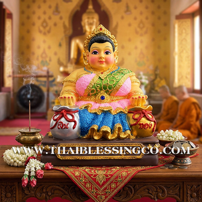 🦚 Sacred "Nang Rub Maha Larp" (The Goddess of Great Receiving) – Sap Sombun Grand Altar Edition: Khru Ba Ariyachat, Wat Saeng Kaeo Phothiyan (Chiang Rai) – The Divine Engine for Unstoppable Asset Accumulation, Trade Mastery, and Life Elevation!