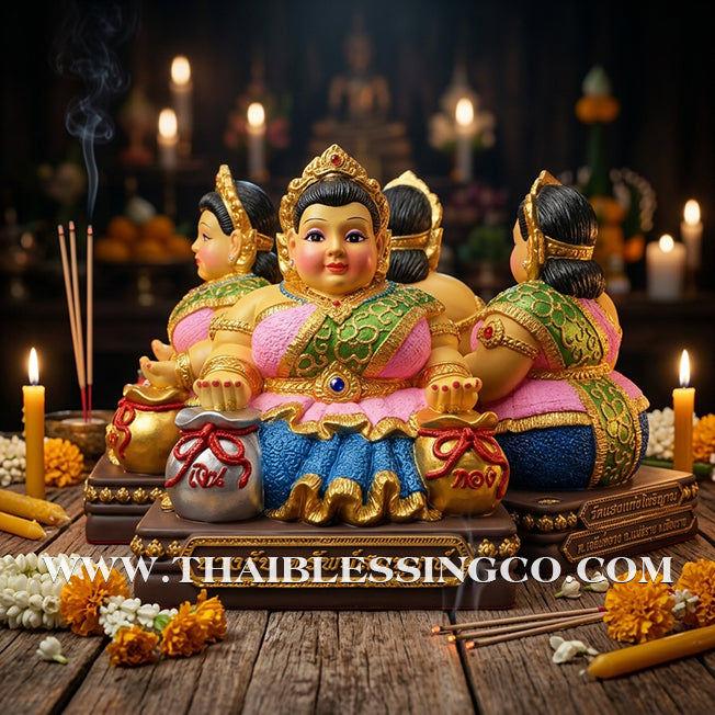 🦚 Sacred "Nang Rub Maha Larp" (The Goddess of Great Receiving) – Sap Sombun Grand Altar Edition: Khru Ba Ariyachat, Wat Saeng Kaeo Phothiyan (Chiang Rai) – The Divine Engine for Unstoppable Asset Accumulation, Trade Mastery, and Life Elevation!