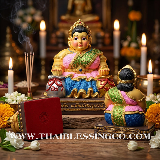 🦚 Sacred "Nang Rub Maha Larp" (The Goddess of Great Receiving) – Sap Sombun Grand Altar Edition: Khru Ba Ariyachat, Wat Saeng Kaeo Phothiyan (Chiang Rai) – The Divine Engine for Unstoppable Asset Accumulation, Trade Mastery, and Life Elevation!