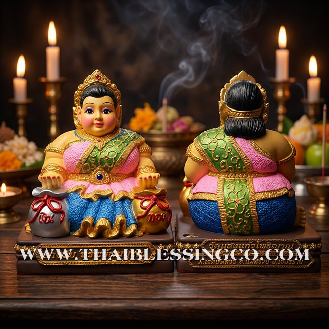 🦚 Sacred "Nang Rub Maha Larp" (The Goddess of Great Receiving) – Sap Sombun Grand Altar Edition: Khru Ba Ariyachat, Wat Saeng Kaeo Phothiyan (Chiang Rai) – The Divine Engine for Unstoppable Asset Accumulation, Trade Mastery, and Life Elevation!