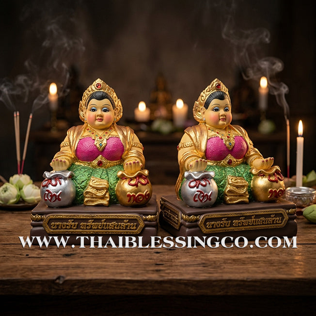 🦚 Sacred "Nang Rub Sap Saen Lan" (The Goddess of Billion-Level Wealth Reception) – Altar Edition: Khru Ba Ariyachat, Wat Saeng Kaeo Phothiyan (Chiang Rai) – The Divine Engine for Total Asset Acquisition, Trade Mastery, and Unstoppable Life Elevation!