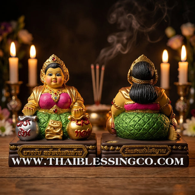 🦚 Sacred "Nang Rub Sap Saen Lan" (The Goddess of Billion-Level Wealth Reception) – Altar Edition: Khru Ba Ariyachat, Wat Saeng Kaeo Phothiyan (Chiang Rai) – The Divine Engine for Total Asset Acquisition, Trade Mastery, and Unstoppable Life Elevation!