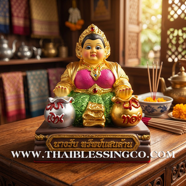 🦚 Sacred "Nang Rub Sap Saen Lan" (The Goddess of Billion-Level Wealth Reception) – Altar Edition: Khru Ba Ariyachat, Wat Saeng Kaeo Phothiyan (Chiang Rai) – The Divine Engine for Total Asset Acquisition, Trade Mastery, and Unstoppable Life Elevation!