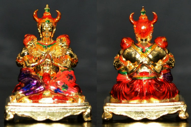 👑 Sacred "Phaya Khao Kham" Celestial Prince of Attraction - Royal Gold-Plated Bronze with Sacred Enamel Accents (2025 Imperial Series) - Blessed by Khru Ba Nuea Rit, Wat Saphan Dam 3.3 x 2.1 cm