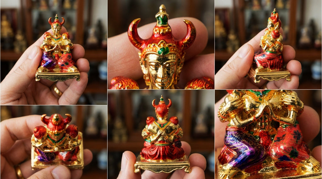 👑 Sacred "Phaya Khao Kham" Celestial Prince of Attraction - Royal Gold-Plated Bronze with Sacred Enamel Accents (2025 Imperial Series) - Blessed by Khru Ba Nuea Rit, Wat Saphan Dam 3.3 x 2.1 cm