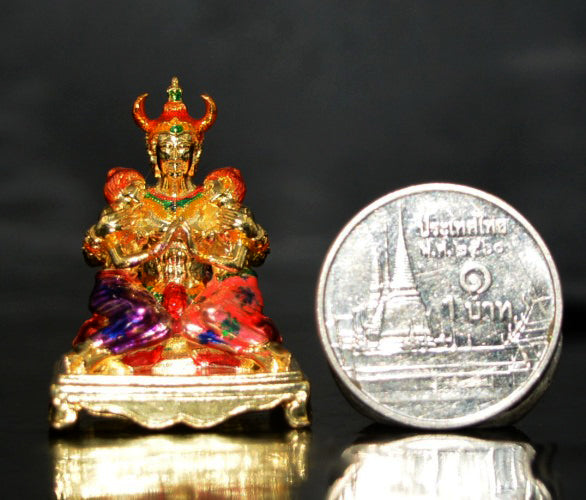 👑 Sacred "Phaya Khao Kham" Celestial Prince of Attraction - Royal Gold-Plated Bronze with Sacred Enamel Accents (2025 Imperial Series) - Blessed by Khru Ba Nuea Rit, Wat Saphan Dam 3.3 x 2.1 cm