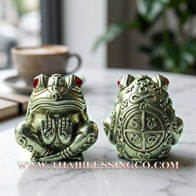 🐸 Sacred "Phaya Kob Khot Setthi" (The Billionaire Frog King) – Iridescent "Blue Bronze" Edition: Kruba Kamfan, Wat Kor Choke, Chiang Mai (2021) – The Ultimate Engine for Explosive Trade, Swallowing Debt, and Manifesting Sovereign Riches!