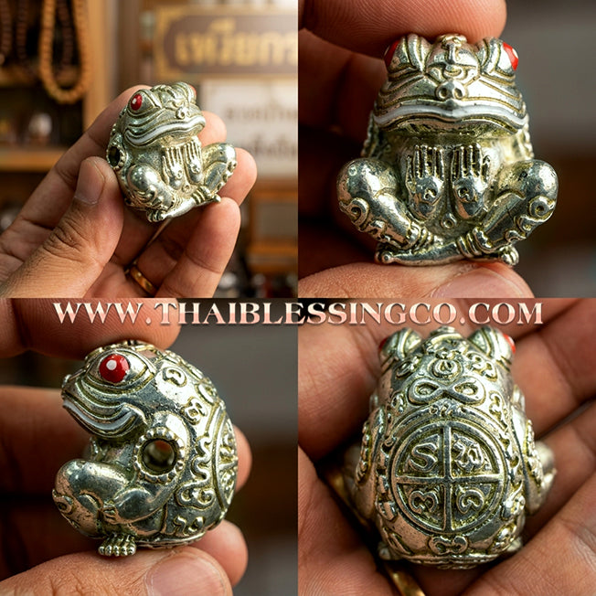 🐸 Sacred "Phaya Kob Khot Setthi" (The Billionaire Frog King) – Iridescent "Blue Bronze" Edition: Kruba Kamfan, Wat Kor Choke, Chiang Mai (2021) – The Ultimate Engine for Explosive Trade, Swallowing Debt, and Manifesting Sovereign Riches!