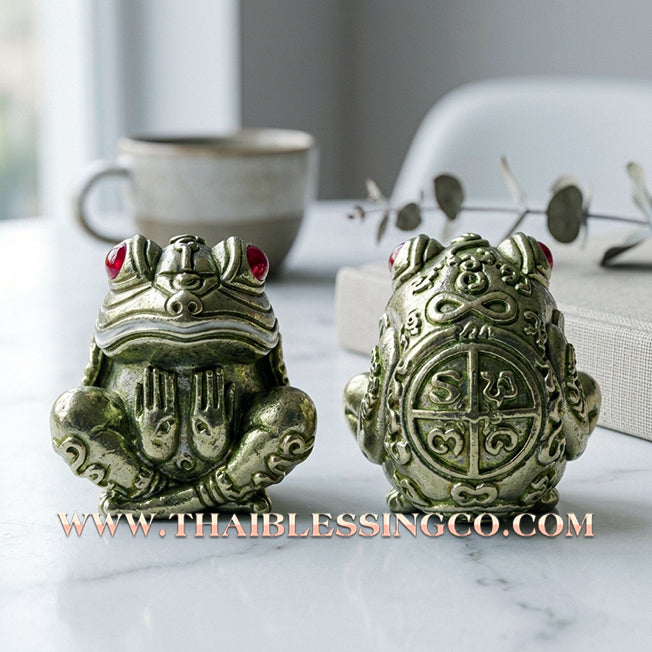 🐸 Sacred "Phaya Kob Khot Setthi" (The Billionaire Frog King) – Iridescent "Blue Bronze" Edition: Kruba Kamfan, Wat Kor Choke, Chiang Mai (2021) – The Ultimate Engine for Explosive Trade, Swallowing Debt, and Manifesting Sovereign Riches!