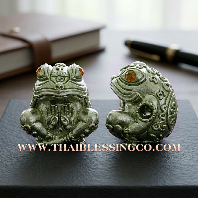🐸 Sacred "Phaya Kob Khot Setthi" (The Billionaire Frog King) – Iridescent "Blue Bronze" Edition: Kruba Kamfan, Wat Kor Choke, Chiang Mai (2021) – The Ultimate Engine for Explosive Trade, Swallowing Debt, and Manifesting Sovereign Riches!