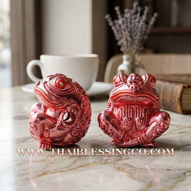 🐸 Sacred "Phaya Kob Khot Setthi" (The Billionaire Frog King) – Iridescent "Pink Bronze" Edition: Kruba Kamfan, Wat Kor Choke, Chiang Mai (2021) – The Ultimate Engine for Explosive Trade, Swallowing Debt, and Manifesting Sovereign Riches!