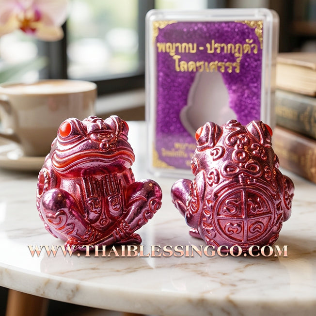 🐸 Sacred "Phaya Kob Khot Setthi" (The Billionaire Frog King) – Iridescent "Pink Bronze" Edition: Kruba Kamfan, Wat Kor Choke, Chiang Mai (2021) – The Ultimate Engine for Explosive Trade, Swallowing Debt, and Manifesting Sovereign Riches!