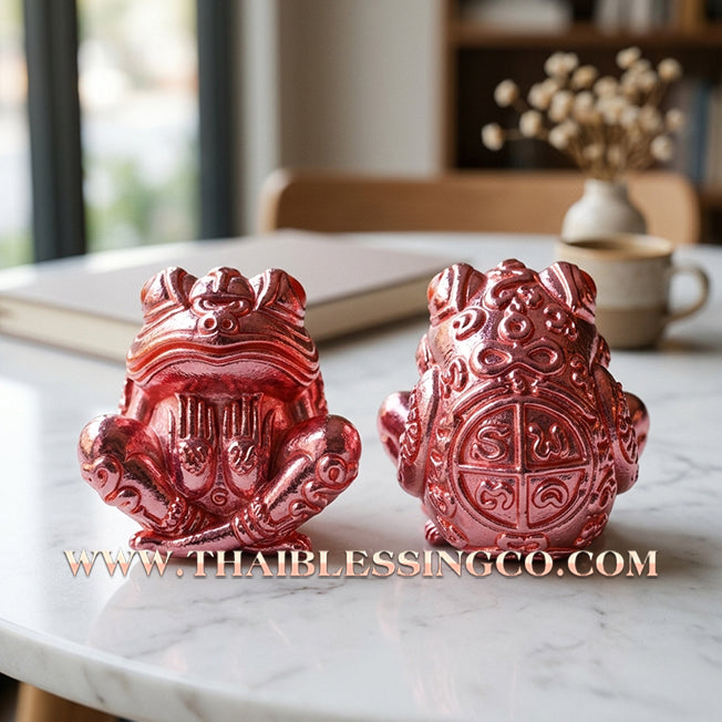 🐸 Sacred "Phaya Kob Khot Setthi" (The Billionaire Frog King) – Iridescent "Pink Bronze" Edition: Kruba Kamfan, Wat Kor Choke, Chiang Mai (2021) – The Ultimate Engine for Explosive Trade, Swallowing Debt, and Manifesting Sovereign Riches!