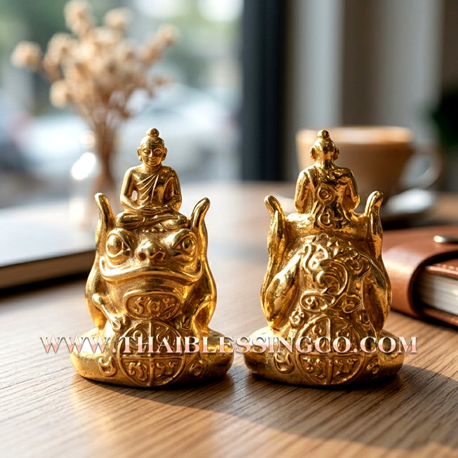 ✨🐸 Sacred "Phaya Kob Kin Duean" (The Moon-Eating Frog King) – Gold-Plated Chanuan Edition: The Ultimate Engine for Golden Prosperity, Swallowing Debts, and Absolute Sovereign Dominance!