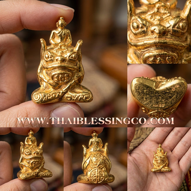 ✨🐸 Sacred "Phaya Kob Kin Duean" (The Moon-Eating Frog King) – Gold-Plated Chanuan Edition: The Ultimate Engine for Golden Prosperity, Swallowing Debts, and Absolute Sovereign Dominance!