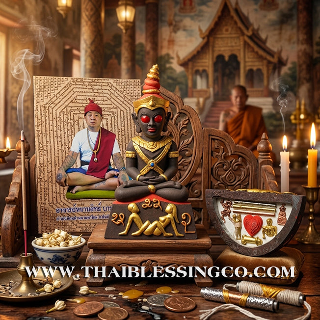 ✨🔥 Sacred "Phaya Ngang Patamang Lokeeya" – Mystic Mineral Altar Edition: Ajarn Nan Sit, Samnak Thian Lanna Maha Choke (2025) – The Divine Engine for Primal Attraction, Lanna Sorcery, and Unstoppable Life Elevation!