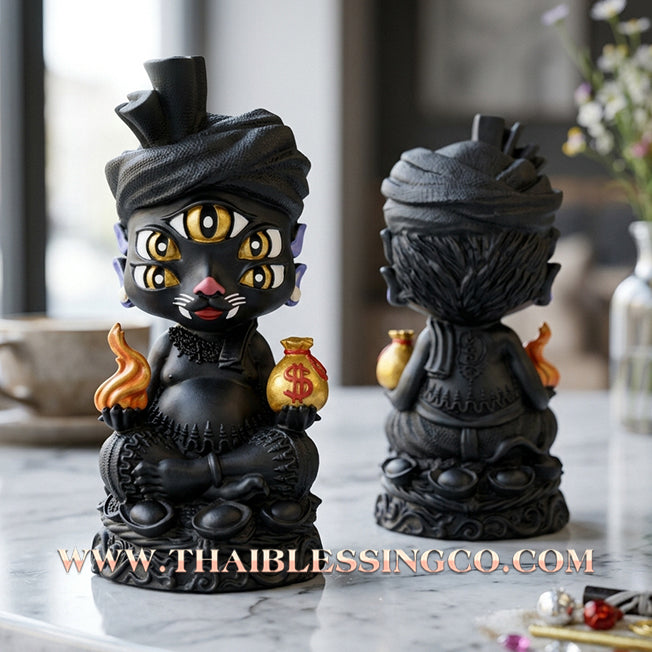 🔥 Sacred "Phaya Si Hu Ha Ta" (The Deity of Instant Wealth) – Black Copper "Gai Dam" Edition: Kruba Kamfan, Wat Ko Choke (2024) – The Mysterious Engine for Rapid Windfalls, Absolute Power, and Sovereign Command!