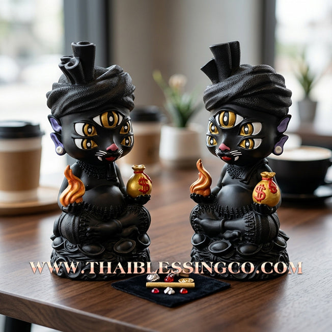 🔥 Sacred "Phaya Si Hu Ha Ta" (The Deity of Instant Wealth) – Black Copper "Gai Dam" Edition: Kruba Kamfan, Wat Ko Choke (2024) – The Mysterious Engine for Rapid Windfalls, Absolute Power, and Sovereign Command!