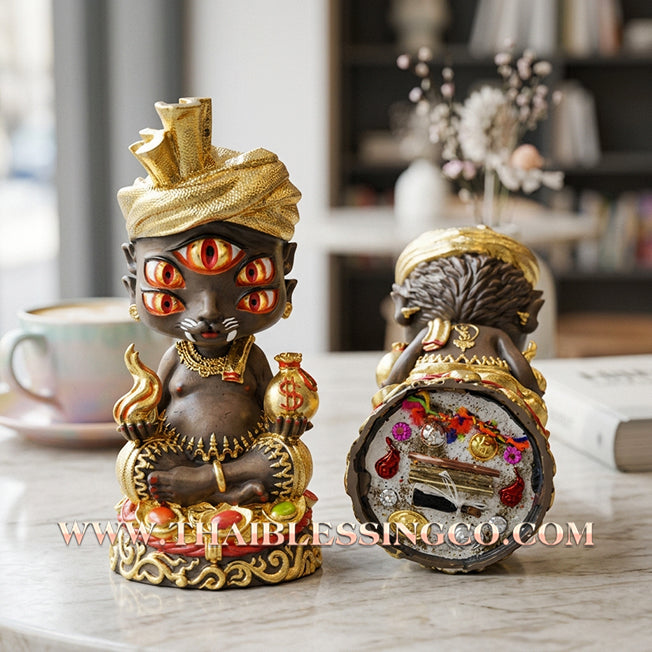 ✨🔥 Sacred "Phaya Si Hu Ha Ta" (The Deity of Instant Wealth) – Gold-Leaf "Khan Long Hin" Painted Edition: Kruba Kamfan, Wat Ko Choke (2024) – The Supreme Engine for Rapid Windfalls, Golden Liquidity, and Sovereign Influence!