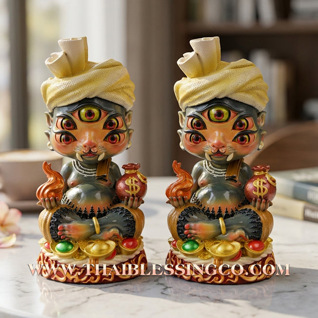 🔥 Sacred "Phaya Si Hu Ha Ta" (The Deity of Instant Wealth) – Vivid Hand-Painted Edition: Kruba Kamfan, Wat Ko Choke (2024) – The Essential Engine for Rapid Windfalls, Global Liquidity, and Sovereign Influence!