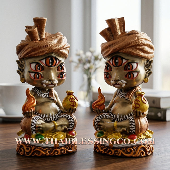 🔥 Sacred "Phaya Si Hu Ha Ta" (The Deity of Instant Wealth) – Yellow Satin Painted Edition: Kruba Kamfan, Wat Ko Choke (2024) – The Radiant Engine for Rapid Windfalls, Golden Liquidity, and Sovereign Success!