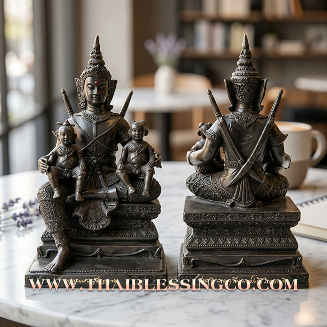 ⚔️ Sacred "Phor Khun Phaen" (The Sovereign Commander) – Blackened Samrit Bucha Statue: "Ayu Yuen" Edition (Long Life), Luang Pu Key, Wat Si Lamyong (2013) – The Ultimate Engine for Absolute Charisma, Financial Dominance, and Unshakable Authority!