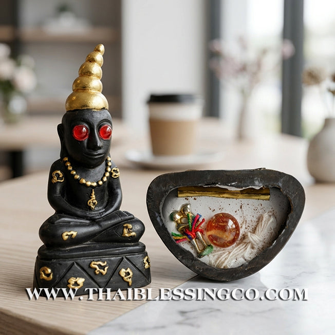 ✨🔥 Sacred "Phor Ngang" (The King of Charms) – Gold-Leaf Samrit Bronze Altar Edition: Ajarn Prot, Samnak Pu Saneh Kobutra (2017) – The Divine Engine for Primal Attraction, Night-Market Dominance, and Unstoppable Life Elevation!