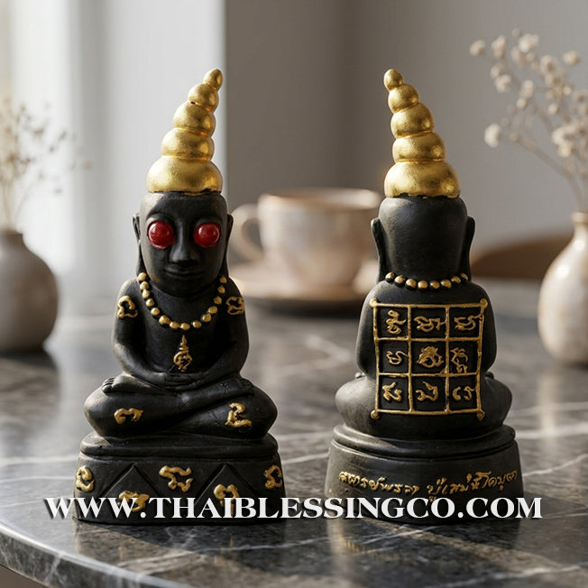 ✨🔥 Sacred "Phor Ngang" (The King of Charms) – Gold-Leaf Samrit Bronze Altar Edition: Ajarn Prot, Samnak Pu Saneh Kobutra (2017) – The Divine Engine for Primal Attraction, Night-Market Dominance, and Unstoppable Life Elevation!